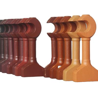 China CLASSIC Flat Wooden Wood Pole Long C Curtain Bracket Finial 28MM Bracket Rod Curtain Bracket for sale