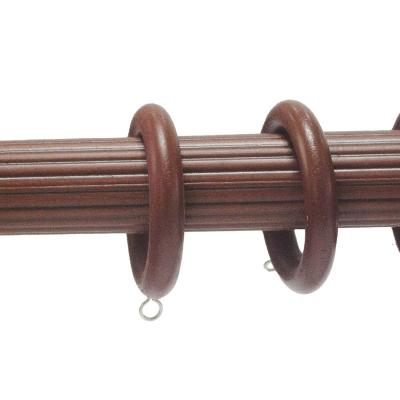 China Wholesale Thatched 50MM Fluted Wooden Curtain Window Curtain Pole Factory Curtain Rod Poles 28MM 35MM for sale