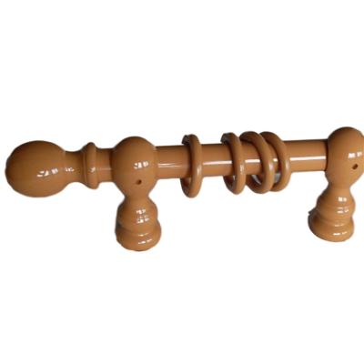 China Easy To Install Finials Wooden Brackets Curtain Pole Set Ball finial OEM 50MM Wooden Curtain Rod for sale