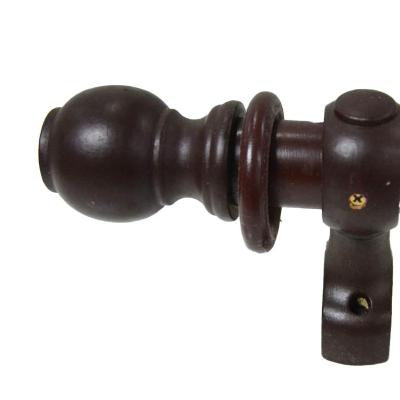 China Easy To Install China Manufacture Wooden Curtain Pole With Finial Bracket Set 28MM Black Wooden Curtain Rod for sale