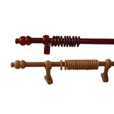 China China Manufacturer CLASSIC Window OEM 28MM Red Wooden Curtain Rod Curtain Pole for sale