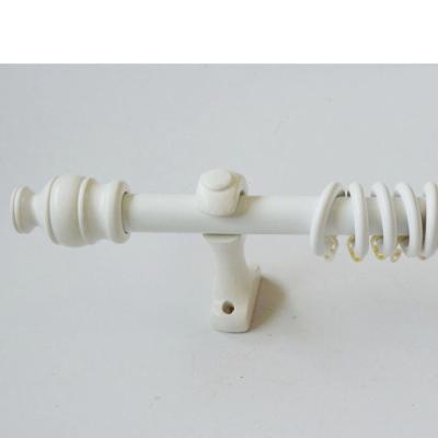 China Easy To Install China Manufacturer 28MM Finials Bracket Wood Curtain Rod White Curtain Pole for sale