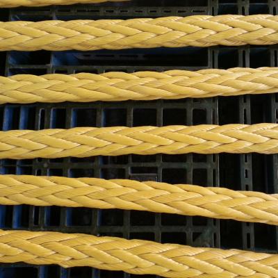 China Ship Light Weight 24mm Red 12 Strand UHMWPE Mooring Rope For Vessel for sale