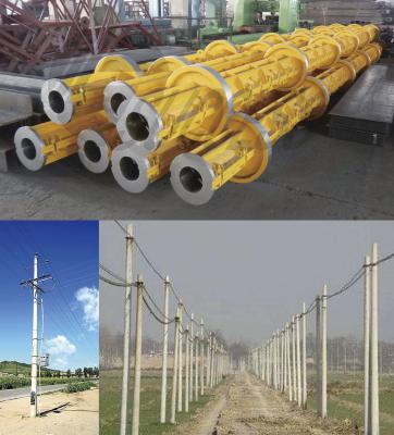 China Yellow Electric Prestressed Concrete Poles , Precast Concrete Pole ISO for sale