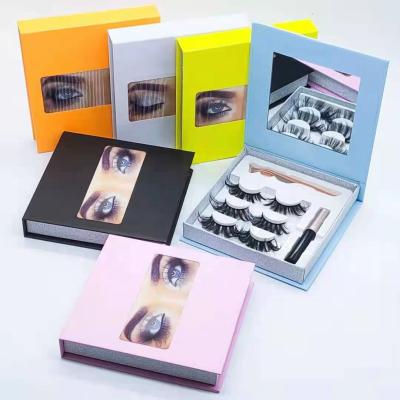 China 2021 New Glue 5d 8d Mink Free Magnetic Lashes 6 Long 10 Pairs 3D Lashes Natural High Quality Magnetic Eyeliner Tweezers for sale