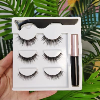 China Wholesale Private Label Waterproof False Eyelashes 3d Magnetic Top Selling Magnetic Mink Lashes Eyeliner And Tweezers for sale