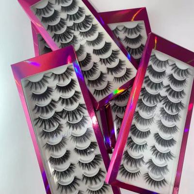 China 2021 Newest Soft And Comfortable 10 Pairs Lashes Pound Box 25mm Mink Lashes Packaging 3D Pound Real Mink Lashes for sale