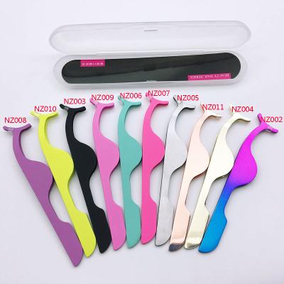 China Volume Tweeezers 2021 Hot Sale Private Custom False Eyelash Tweezers Tools Colorful Makeup Tools Tweezers With Your Logo for sale