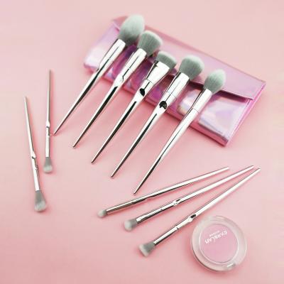 China Angular Blush 2021 Hot Selling Product Make Up Brushes Custom Logo High Quality 10pcs Makeup Brush Set Tools for sale