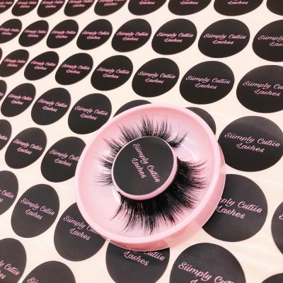 China Waterproof custom eyelash private packaging labels stickers high quality bottles paster mink whips lipglass tubes personal sticker for sale