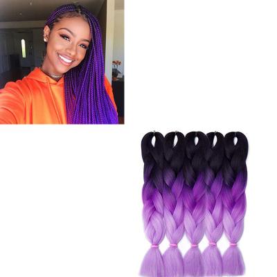 China Wholesale High Quality Straight Synthetic Ombre Hair Jumbo Braiding Extensions for sale