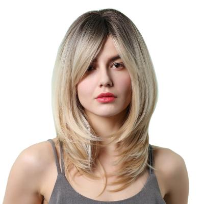 China Straight 2021 Long Straight Hair Synthetic Wigs Wholesale Hot Selling High Temperature Fiber Wigs for sale