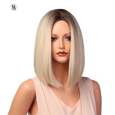 China Synthetic Long Bob Wigs from Bob Straight Cheap Ombre Color for sale