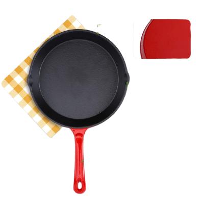 China 8 Inch Enameled Cast Iron 8 Inch Chefs Classic Round Frying Pan Viable For Cooking, Camping Indoor And Outdoor Cooking, for sale