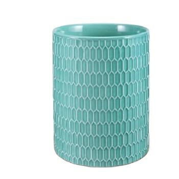 China Contemporary Kitchen Utensil Holder, Large Ceramic Utensil Jug Utensil Holder for Countertop, Turquoise Color for sale