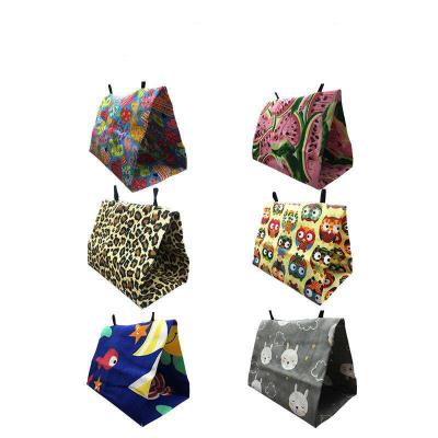 China Breathable Summer Canvas Parrot Birds Nest Triangle Mini Hamster Budgies House Breathable Chinchilla Hamster Stand Cockatoo Hammock Tent for sale