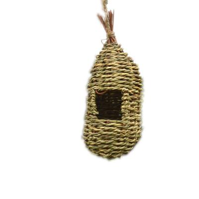 China Pure Handwoven Bird Cage Stocked Straw Tree Nest Decoration Ornamental For Garden Outdoor Household Simple Canary Mynah House Supplies for sale