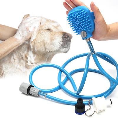 China Hot Selling Stocked Dog Cat Silicone Bath Gloves Universal Shower Nozzle Amazon Pet Bather Massage Sweep Pet Bath Supplies for sale