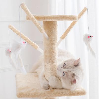 China Multi-Jump Viable All-in-One Dog Column Sisal Support Pet Cat Climbing Frame Interesting Soft Household Toy Kitten Climb Selves for sale