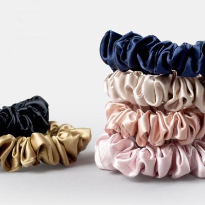 China Fashion 22mm private label mulberry silk hair scrunchie 2cm for sale