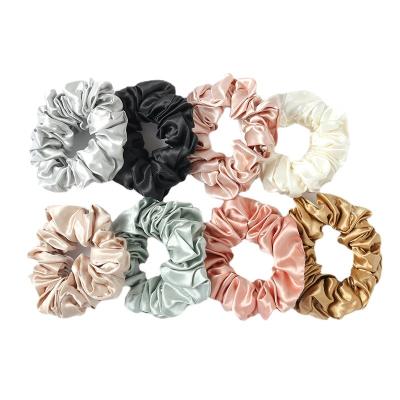 China Fashion 22mm scrunchie 100% mulberry silk hair scrunchies 3.5cm for sale