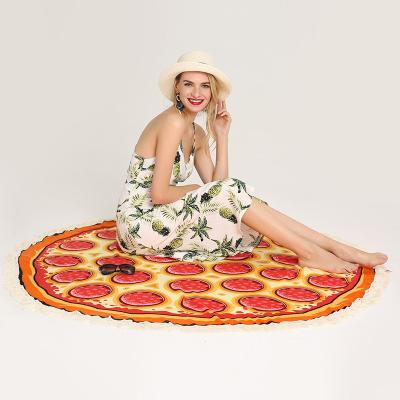 China Customized Quick Dry Compressed Beach Towel Microfiber Pizza Turkish Towels Round Beach Towel for sale