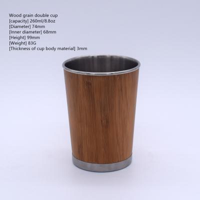 China Stainless Steel 260ml Case Cold Beer Cup Business Car Portable Home Office Bamboo Disposable Inner Cup Creative Gift for sale