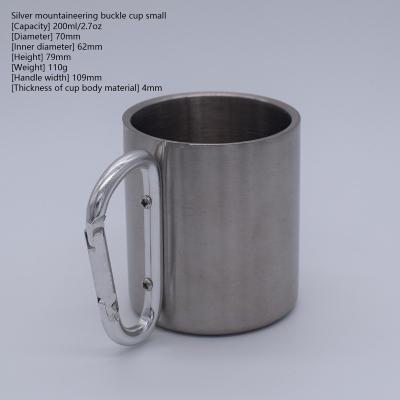 China Outdoor Camping Disposable Picnic Cup Manufacturers Supply 200ml Stainless Steel Mouth Cup Mountaineering Buckle High Quality Mug for sale