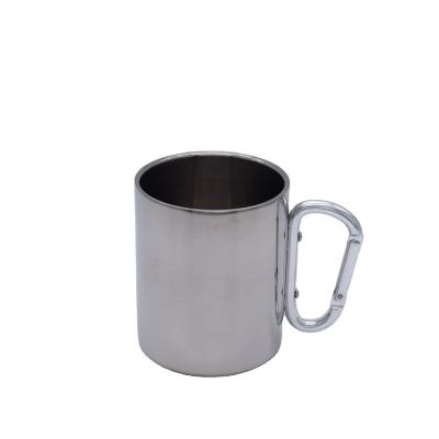 China 380ml mountaineering buckle camping disposable cup, stainless steel double material outdoor creative gifts wholesale for sale