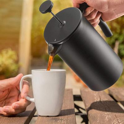 China Amazon Coffee Plunger 304 Stainless Steel Double Wall 800ml Double Wall 800ml Viable Insulated French Coffee Maker With Filter Screens for sale