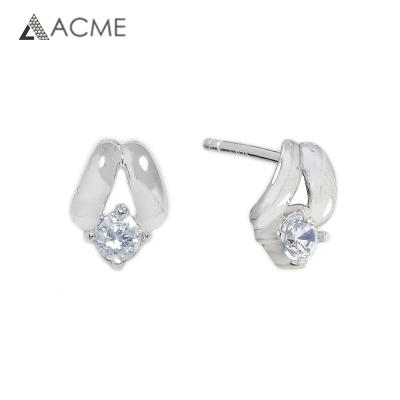 China 2022 HIGHLIGHT Fashion Jewelry 925 CLASSIC Silver Tasty Rhodium Plated Zircon Stud Earring For Women for sale