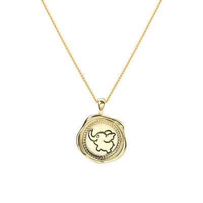 China 2022 Animal Fashion Delicacy 925 Jewelry Silver Custom Gold Plated Coin Necklace For Women for sale