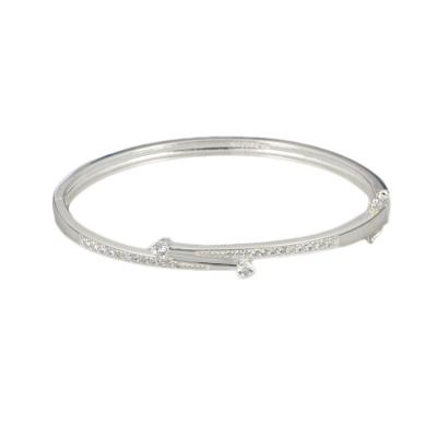 China Classic HIGHLIGHT 2022 Fashion Luxury 925 Silver Custom Jewelry Silver Plated Zircon Bangle Bracelet For Women for sale