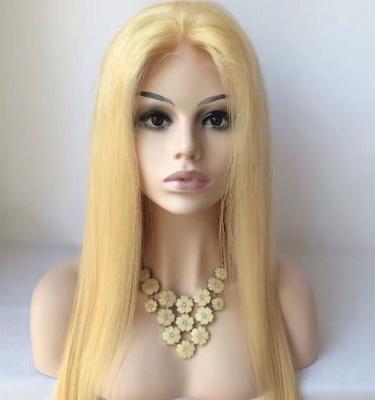 China 613 and 613 Lace Wig Hair Cuticle Silky Straight Lace Front Wig Wholesale Full Wave Aligned Blonde Hair Brazilian Wig Hair Free Box for sale