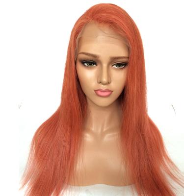 China Silky Straight Orange Virgin Human Hair Full Lace Wigs Virgin Hair Wigs Orange Black Wig Women Black Girls Magic for sale