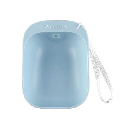 China Small Plastic Green Portable Dog Pet Water Bowl With Bottle Connector For Outdoor Travel for sale