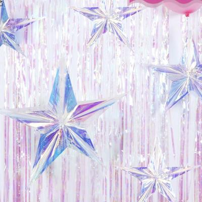 China Holiday Celebration Neon Membrane Star Pull Plastic Neon Flower For Party Decoration for sale