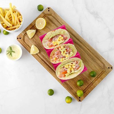 China Viable Plastic Food Tray Mexican Taco Holder with Different Colors for sale