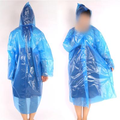 China 100% Waterproof Emergency Outdoor Raincoat Transparent Plastic Rainwear With Hood Sleeves And Drawstring for sale