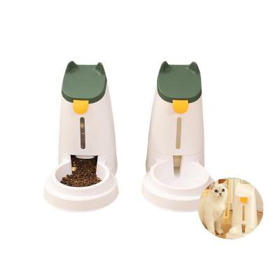 China Factory Price Pet Accessories Large Capacity Cat Water Food Dispenser Automatic Pet Feeder Set for sale