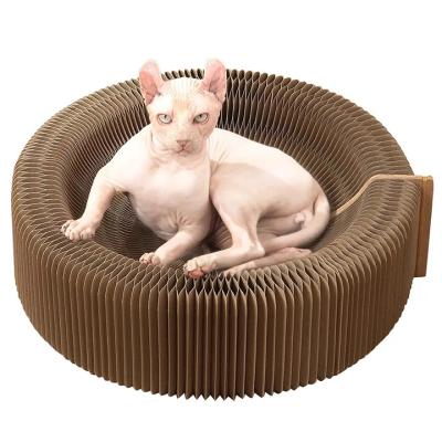 China Wholesale Hot Selling Stocked Corrugated Paper House Cat Scratcher Sofa With Factory Price Discount for sale