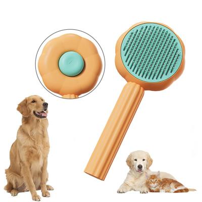 China Hot Selling Viable Cat Brush Remove Hair Pet Hair Removal Comb For Cats Grooming Brush Stainless Steel Non-slip Dog Comb Brushes Cat Acce for sale