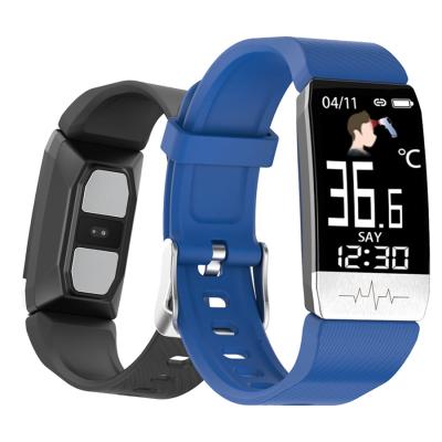 China APP Control T1S Temperature Smart Wristband With Heart Rate Blood Pressure Smart Band Feature App Control Function Activity Bracelet for sale