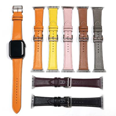 China Genuine Leather Leather Strap For Apple Watch 6 Se 5 Single Tour Leather Band For Apple Watch 7 41mm 45mm for sale