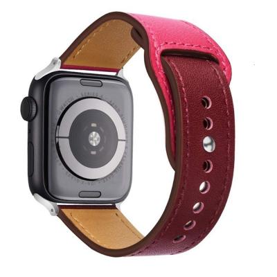 China The Top Selling Genuine Leather Leather Watch Strap For Apple Watch Band For Smart Watch Band Series 7 Se 6 5 for sale