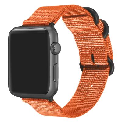 China Soft Stylish Fabric Compatible Nato Breathable Woven Nylon Watchbands For Apple Watch 38/40/41mm 42/44/45mm for sale