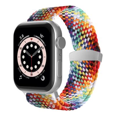 China New Adjustable Fabric CM Stretch Elastic Rubber Bands Buckle Nylon Watch Strap For Apple Watch Band 38mm 40mm 42mm 44mm 41mm 45mm for sale