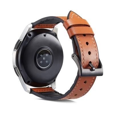 China Leather 20mm Replacement TPU And Soft Leather Sport Wristband Straps For Samsung Huawei 20mm 22mm for sale