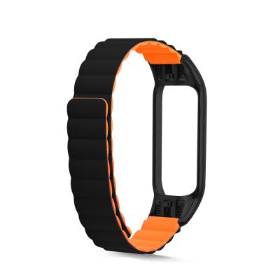 China Rubber Silicone Buckle Strap Magnetic Watch Band For Xiaomi MI Band 6 5 Smart Bands MI Band Wristband 3 4 for sale