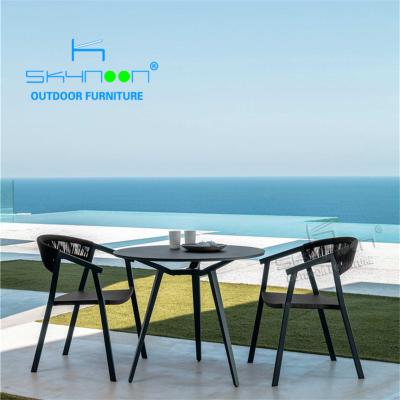 China 2021 Hot Sale Modern Bistro Set Outdoor Factory Supply High End Bistro Chair White Garden Rope Chair (71004) for sale